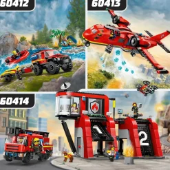 Lego City 60412 Fuoristrada Antincendio E Gommone Di Salvataggio, Camion Dei Pompieri Giocattolo, Giochi Per Bambini 5+ Anni