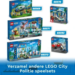 Lego City 60370 Inseguimento Alla Stazione Di Polizia, Macchina E Moto Giocattolo, Minifigure E Cane, Giochi Per Bambini 4+