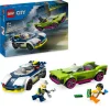 Lego City 60415 Inseguimento Della Macchina Da Corsa, 2 Modellini Di Auto Della Polizia, Giocattolo Per Bambini Di 6+ Anni