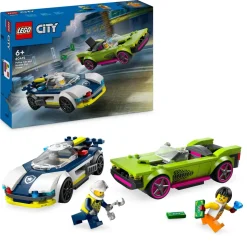 Lego City 60415 Inseguimento Della Macchina Da Corsa, 2 Modellini Di Auto Della Polizia, Giocattolo Per Bambini Di 6+ Anni
