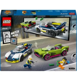 Lego City 60415 Inseguimento Della Macchina Da Corsa, 2 Modellini Di Auto Della Polizia, Giocattolo Per Bambini Di 6+ Anni