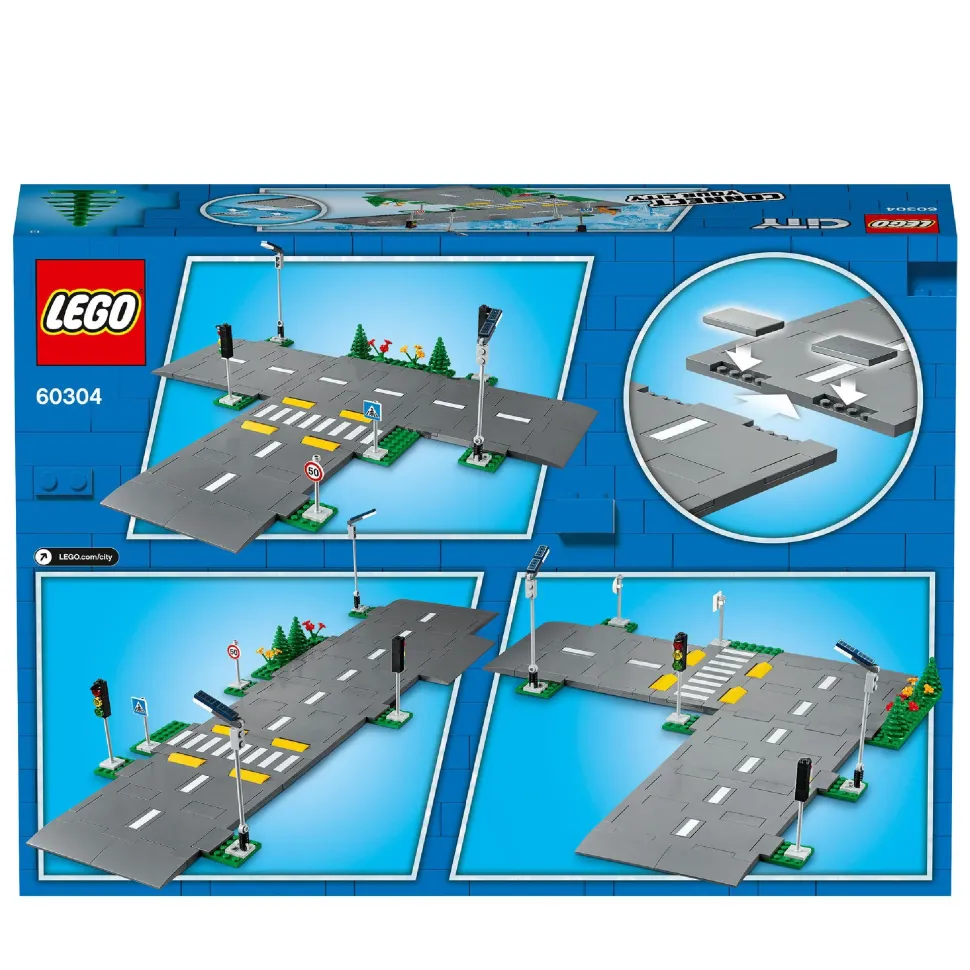 Lego City 60304 Piattaforme Stradali, Set Basi Con Lampioni Fosforescenti, Semafori Giocattolo, Cartelli E Segnaletica, Toys Center