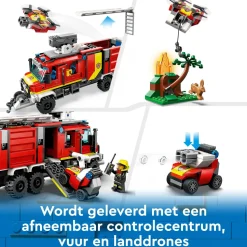 Lego City Fire 60374 Autopompa Dei Vigili Del Fuoco, Unita Di Comando Pompieri, Camion Giocattolo E Droni, Giochi Per Bambini