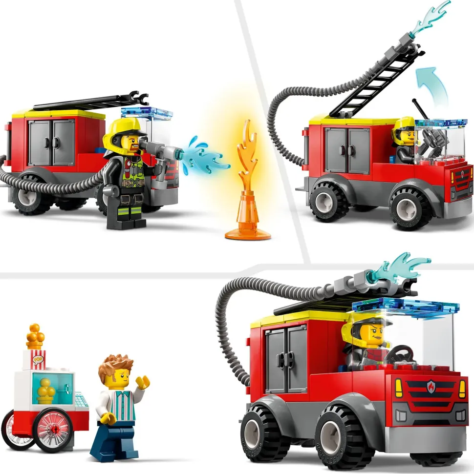 Lego City Fire 60375 Caserma Dei Pompieri E Autopompa, Camion Giocattolo Dei Vigili Del Fuoco, Giochi Per Bambini, Idee Regalo