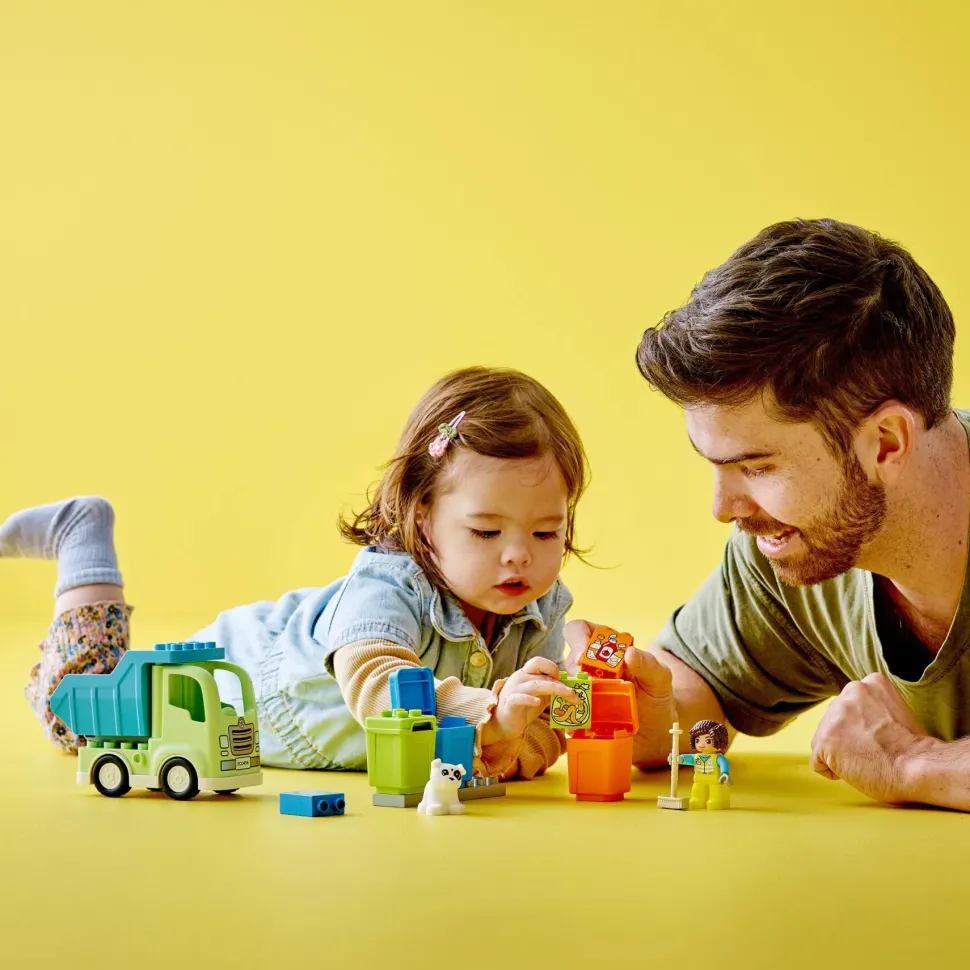 Lego Duplo 10987 Camion Riciclaggio Rifiuti, Camion Spazzatura Giocattolo, Gioco Educativo Per Bambini, Raccolta Differenziata