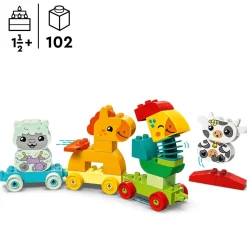 Lego Duplo 10412 Il Treno Degli Animali, Giochi Per Bambini Da 1.5 Anni, Giocattolo Educativo Per L'Apprendimento Didattico