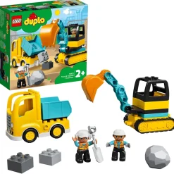 Lego Duplo Town 10931 Camion E Scavatrice Cingolata, Scavatore Giocattolo, Sviluppo Delle Abilita Motorie, Giochi Per Bambini