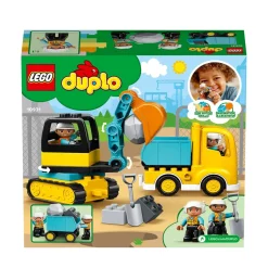 Lego Duplo Town 10931 Camion E Scavatrice Cingolata, Scavatore Giocattolo, Sviluppo Delle Abilita Motorie, Giochi Per Bambini