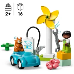 Lego Duplo Town 10985 Turbina Eolica E Auto Elettrica, Macchina Giocattolo, Giochi Educativi Per Bambini, Set Vita Sostenibile