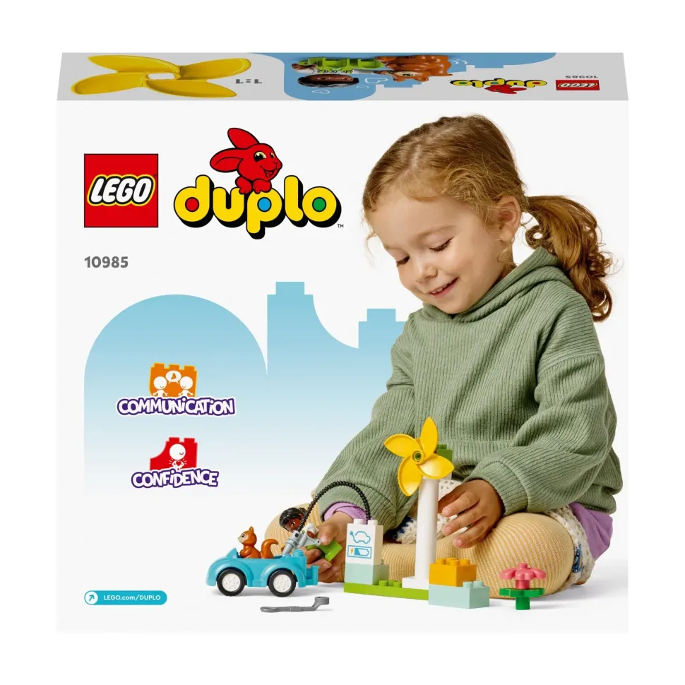 Lego Duplo Town 10985 Turbina Eolica E Auto Elettrica, Macchina Giocattolo, Giochi Educativi Per Bambini, Set Vita Sostenibile
