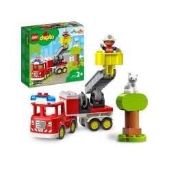 Lego Duplo Town Autopompa, Camion Giocattolo Con Luci E Sirena, Figure Pompiere E Gatto, Giochi Educativi Per Bambini, 10969