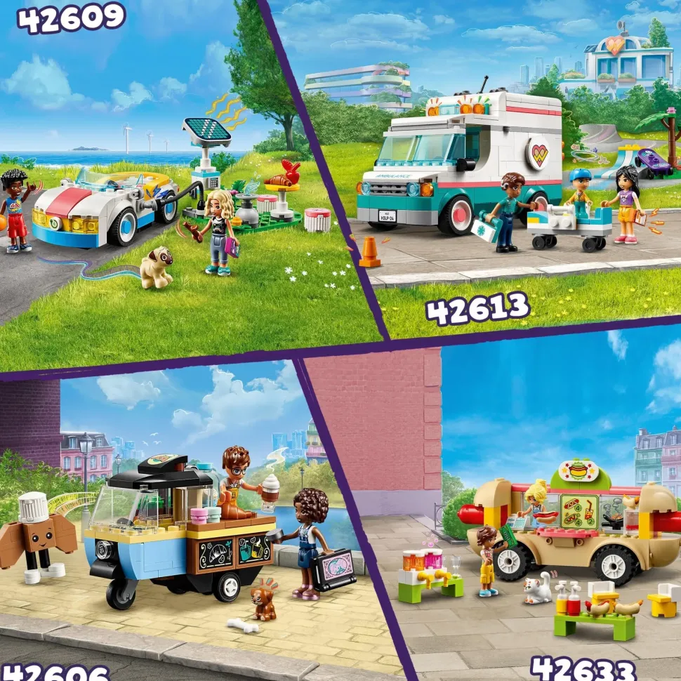 Lego Friends 42609 Auto Elettrica E Caricabatterie, Giochi Per Bambini Di 6+ Anni Con Macchina Giocattolo E 2 Mini Bamboline