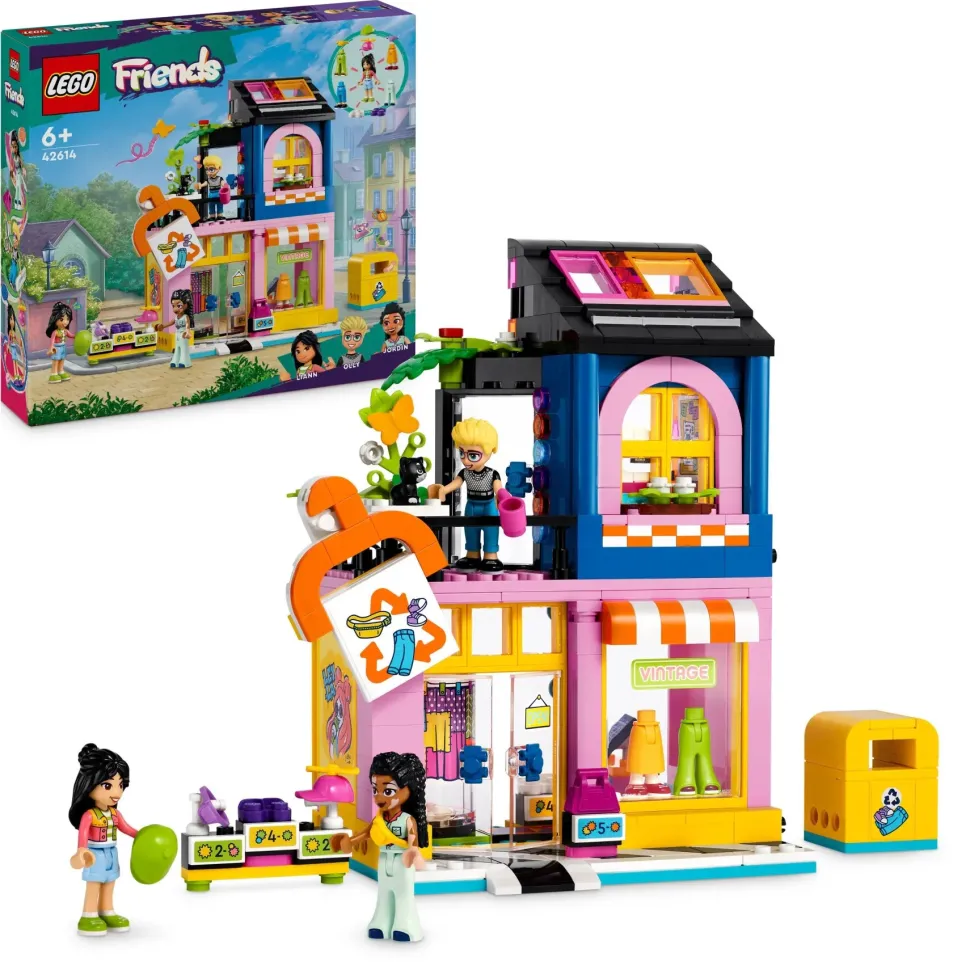 Lego Friends 42614 Boutique Vintage, Giochi Per Bambini Da 6 Anni Con Negozio Giocattolo Di Moda, 3 Mini Bamboline E Un Gatto