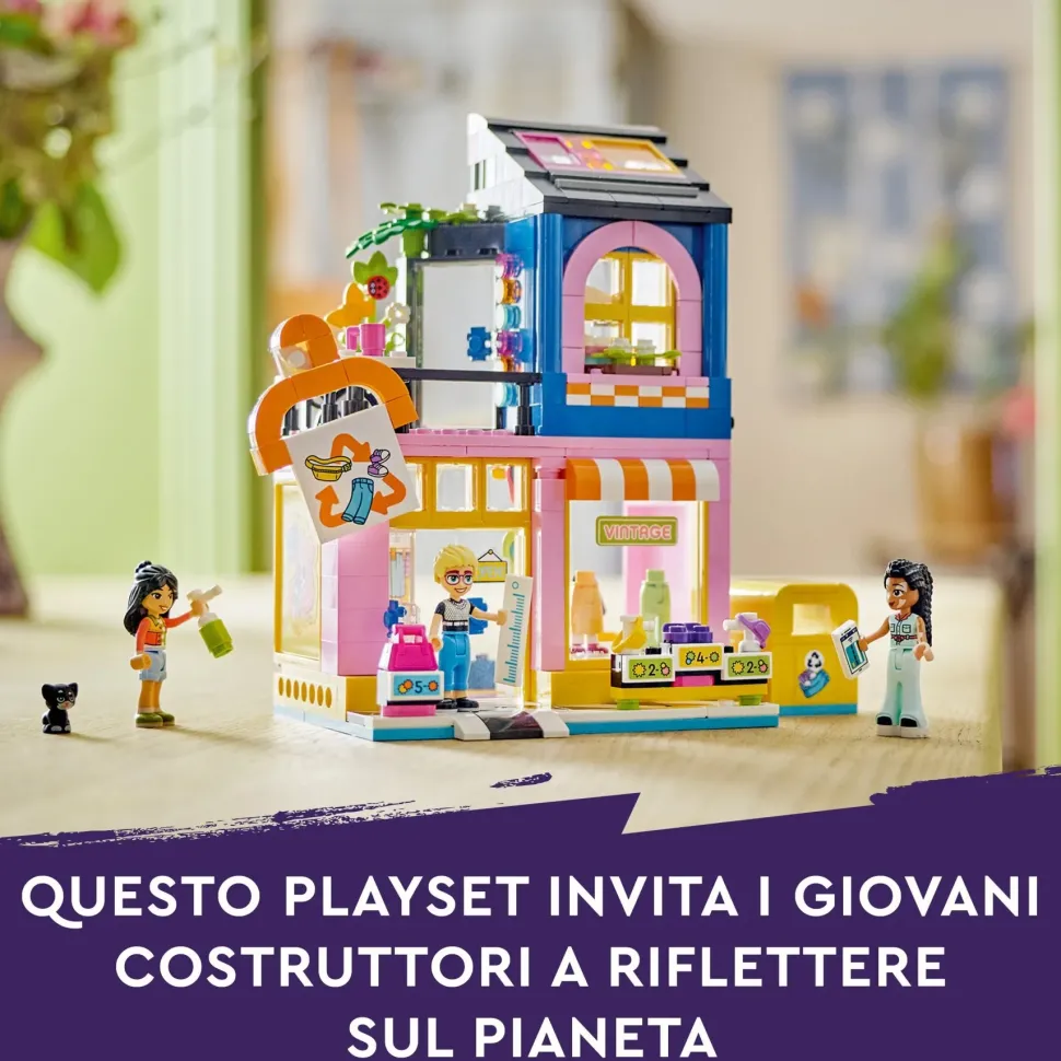 Lego Friends 42614 Boutique Vintage, Giochi Per Bambini Da 6 Anni Con Negozio Giocattolo Di Moda, 3 Mini Bamboline E Un Gatto