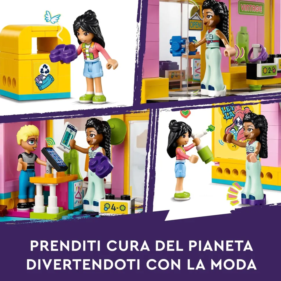 Lego Friends 42614 Boutique Vintage, Giochi Per Bambini Da 6 Anni Con Negozio Giocattolo Di Moda, 3 Mini Bamboline E Un Gatto