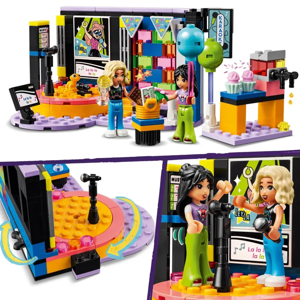 Lego Friends 42610 Karaoke Party, Giochi Musicali Per Bambini Di 6+ Anni Con Palco Girevole E 2 Mini Bamboline Di Liann E Nova