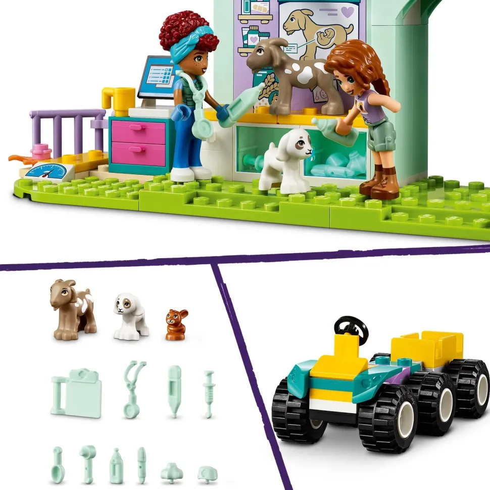 Lego Friends 42632 La Clinica Veterinaria Degli Animali Della Fattoria, Giochi Bambini 4+ Con Personaggi E Trattore Giocattolo