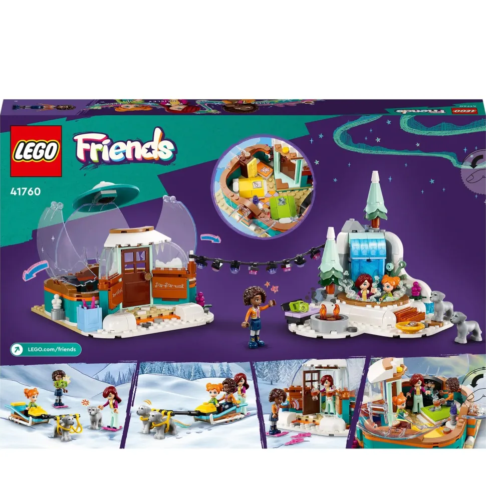 Lego Friends 41760 Vacanza In Igloo Con Tenda Da Campeggio, 2 Cani Da Slitta E Mini Bamboline, Giochi Per Bambine E Bambini