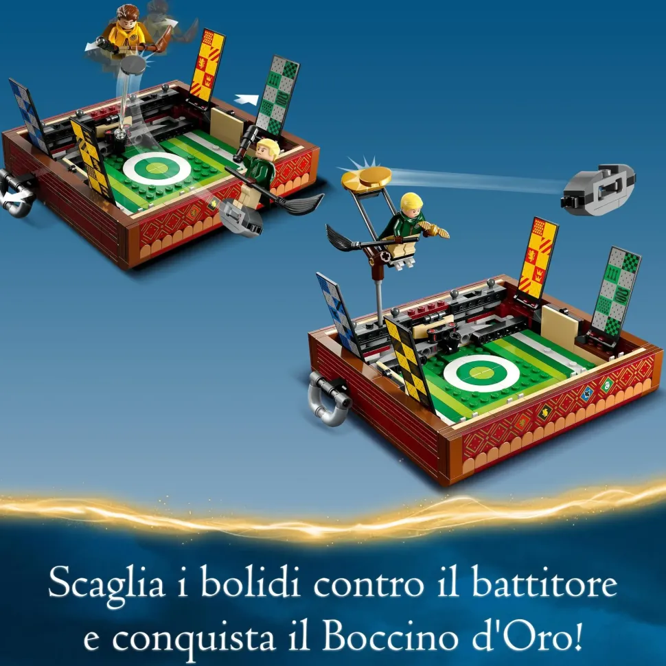 Lego Harry Potter 76416 Baule Del Quidditch, Gioca A 3 Diverse Sfide Fino A Due Giocatori, Con Minifigure Di Draco Malfoy