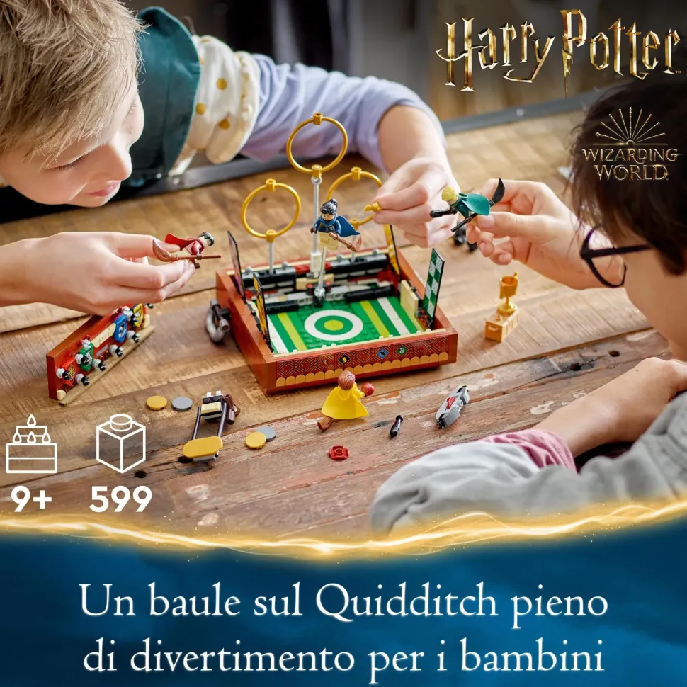 Lego Harry Potter 76416 Baule Del Quidditch, Gioca A 3 Diverse Sfide Fino A Due Giocatori, Con Minifigure Di Draco Malfoy