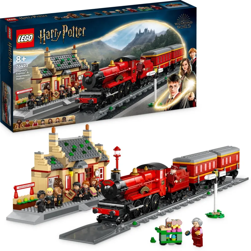 Lego Harry Potter 76423 Espresso Per Hogwarts E Stazione Di Hogsmeade Con Treno Giocattolo, Binari, Biglietteria, 8 Minifigure
