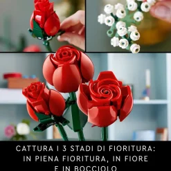 Lego Icons 10328 Bouquet Di Rose, Set Fiori Finti Per Adulti, Decorazione Casa, Idea Regalo Per Lei O Lui, Collezione Botanica