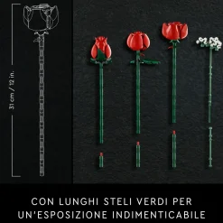 Lego Icons 10328 Bouquet Di Rose, Set Fiori Finti Per Adulti, Decorazione Casa, Idea Regalo Per Lei O Lui, Collezione Botanica