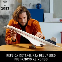 Lego Icons 10318 Concorde Kit Modellismo Da Costruire Per Adulti, Iconico Modellino Di Aereo Passeggeri, Regalo Uomo O Donna