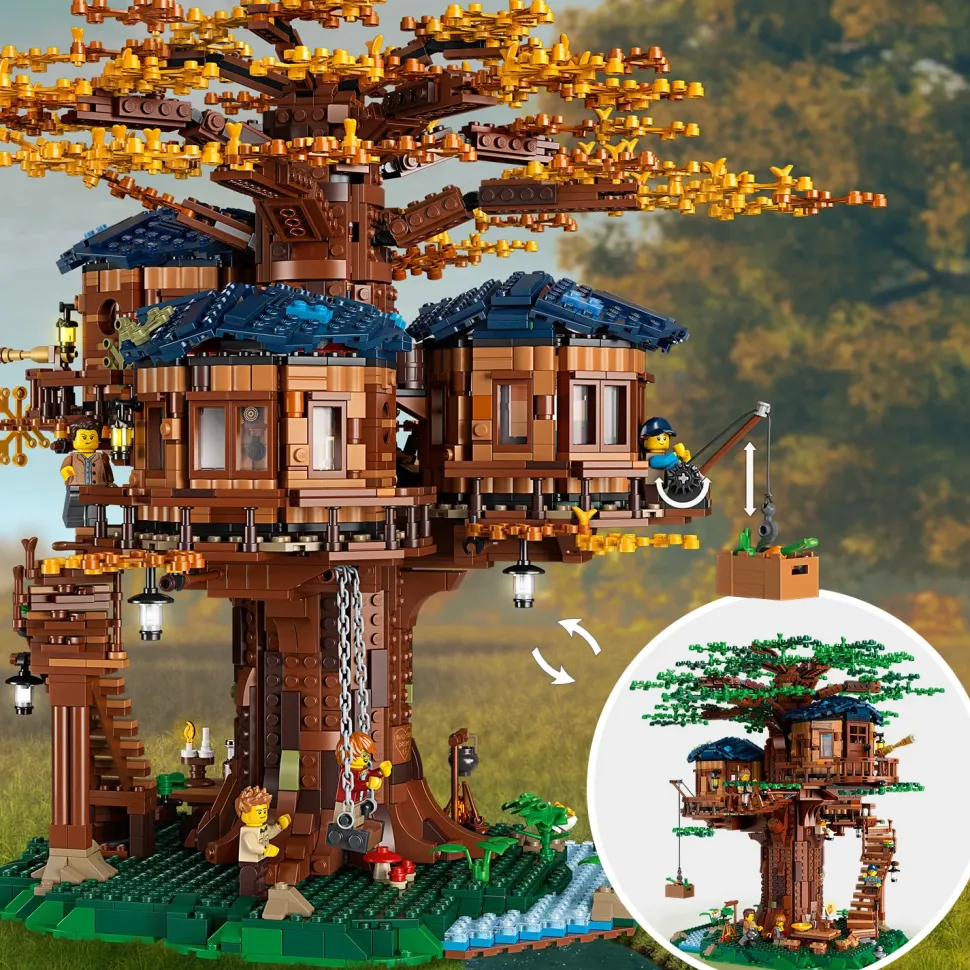 Lego Ideas 21318 Casa Sull'Albero, Modellino Da Costruire Con Elementi In Plastica Pe, Con 3 Casette E Minifigure, Idee Regalo