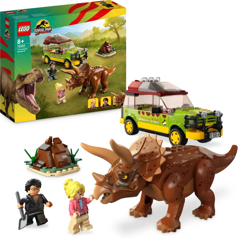 Lego Jurassic Park 76959 La Ricerca Del Triceratopo, Dinosauro Giocattolo Per Bambini 8+ Anni, Collezione 30° Anniversario