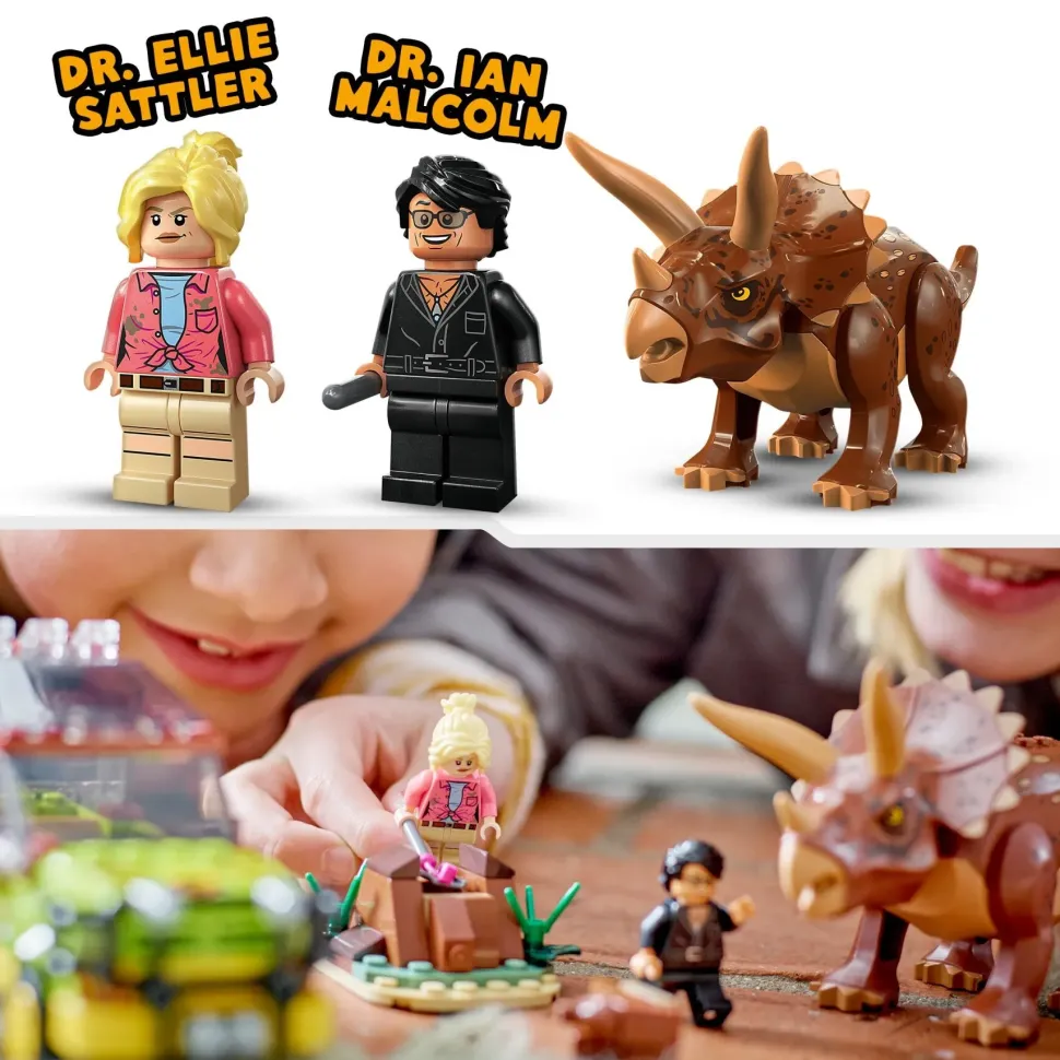 Lego Jurassic Park 76959 La Ricerca Del Triceratopo, Dinosauro Giocattolo Per Bambini 8+ Anni, Collezione 30° Anniversario