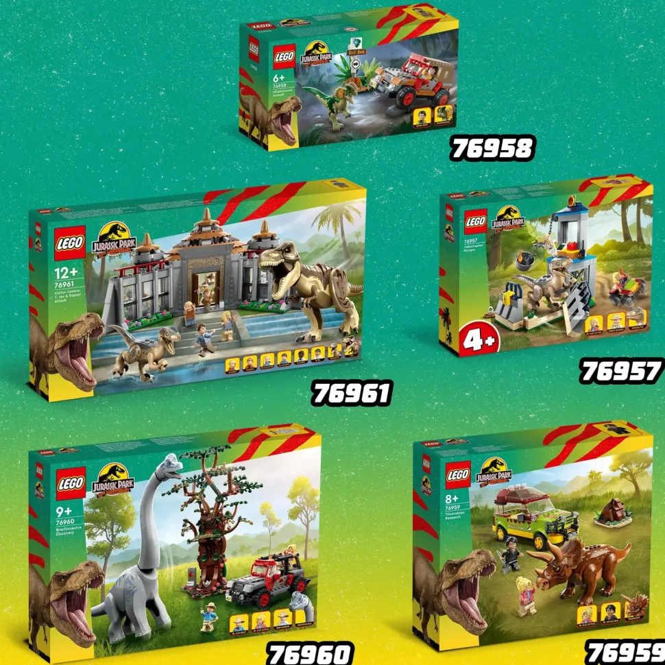 Lego Jurassic Park 76959 La Ricerca Del Triceratopo, Dinosauro Giocattolo Per Bambini 8+ Anni, Collezione 30° Anniversario