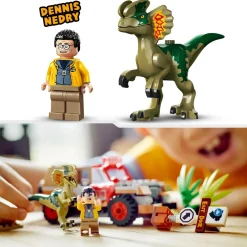 Lego Jurassic Park 76958 L'Agguato Del Dilofosauro, Dinosauro Giocattolo Per Bambini 6+ Con Jeep, Collezione 30° Anniversario