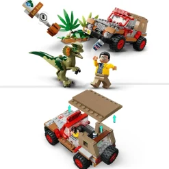 Lego Jurassic Park 76958 L'Agguato Del Dilofosauro, Dinosauro Giocattolo Per Bambini 6+ Con Jeep, Collezione 30° Anniversario