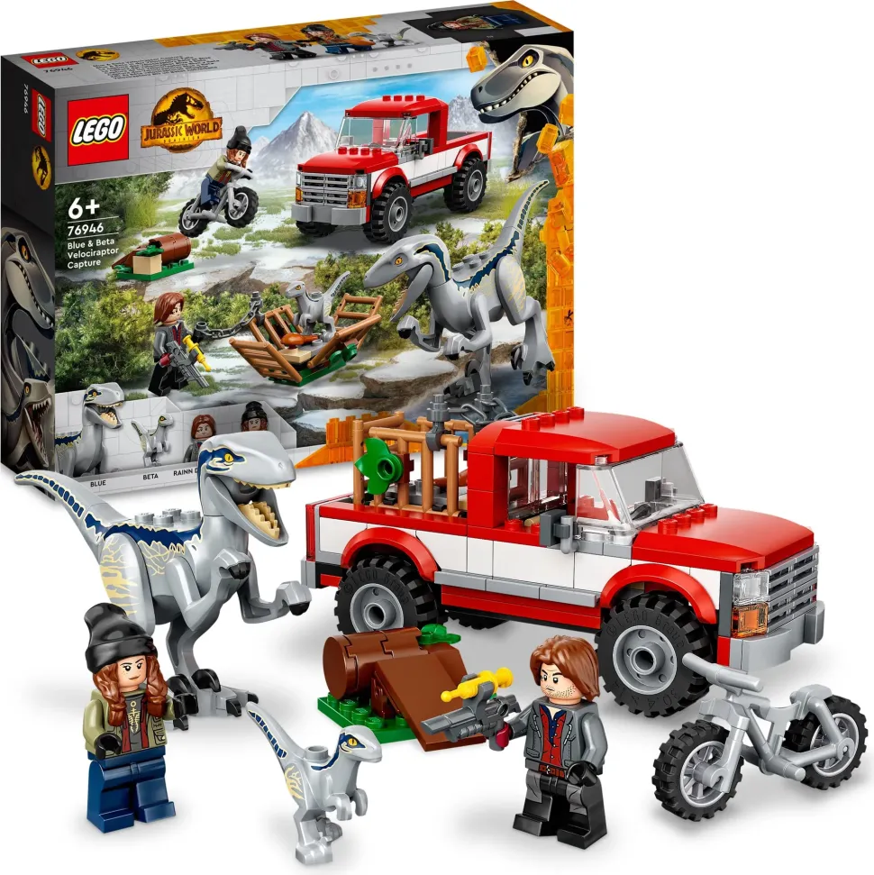 Lego Jurassic World 76946 La Cattura Dei Velociraptor Blue E Beta, Giochi Per Bambini Di 6+ Anni Con Dinosauri Giocattolo