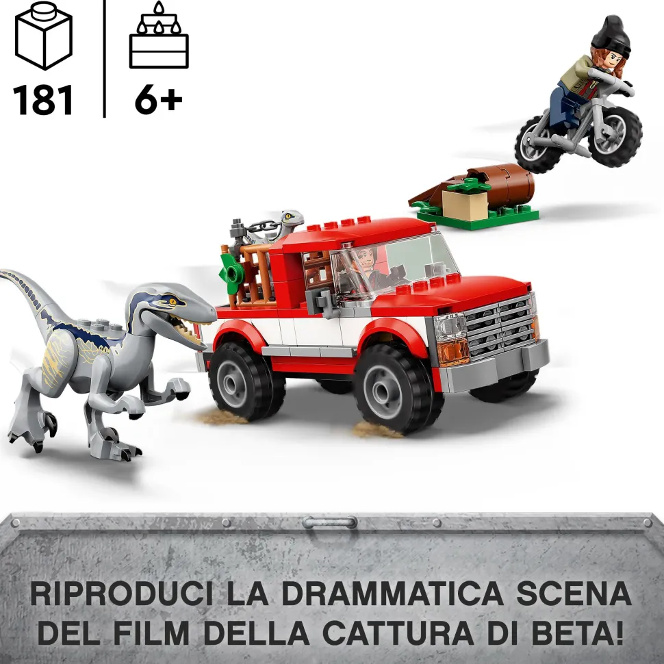 Lego Jurassic World 76946 La Cattura Dei Velociraptor Blue E Beta, Giochi Per Bambini Di 6+ Anni Con Dinosauri Giocattolo