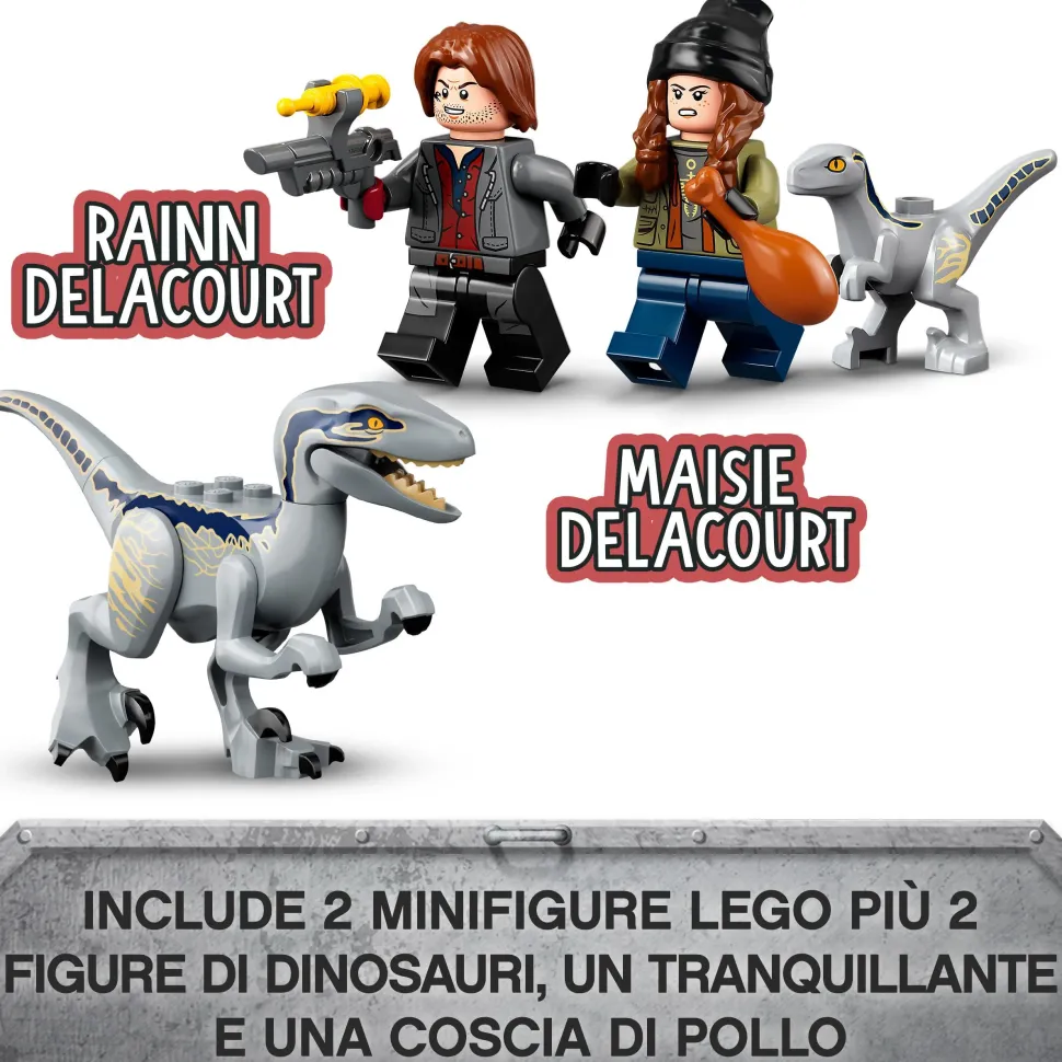 Lego Jurassic World 76946 La Cattura Dei Velociraptor Blue E Beta, Giochi Per Bambini Di 6+ Anni Con Dinosauri Giocattolo