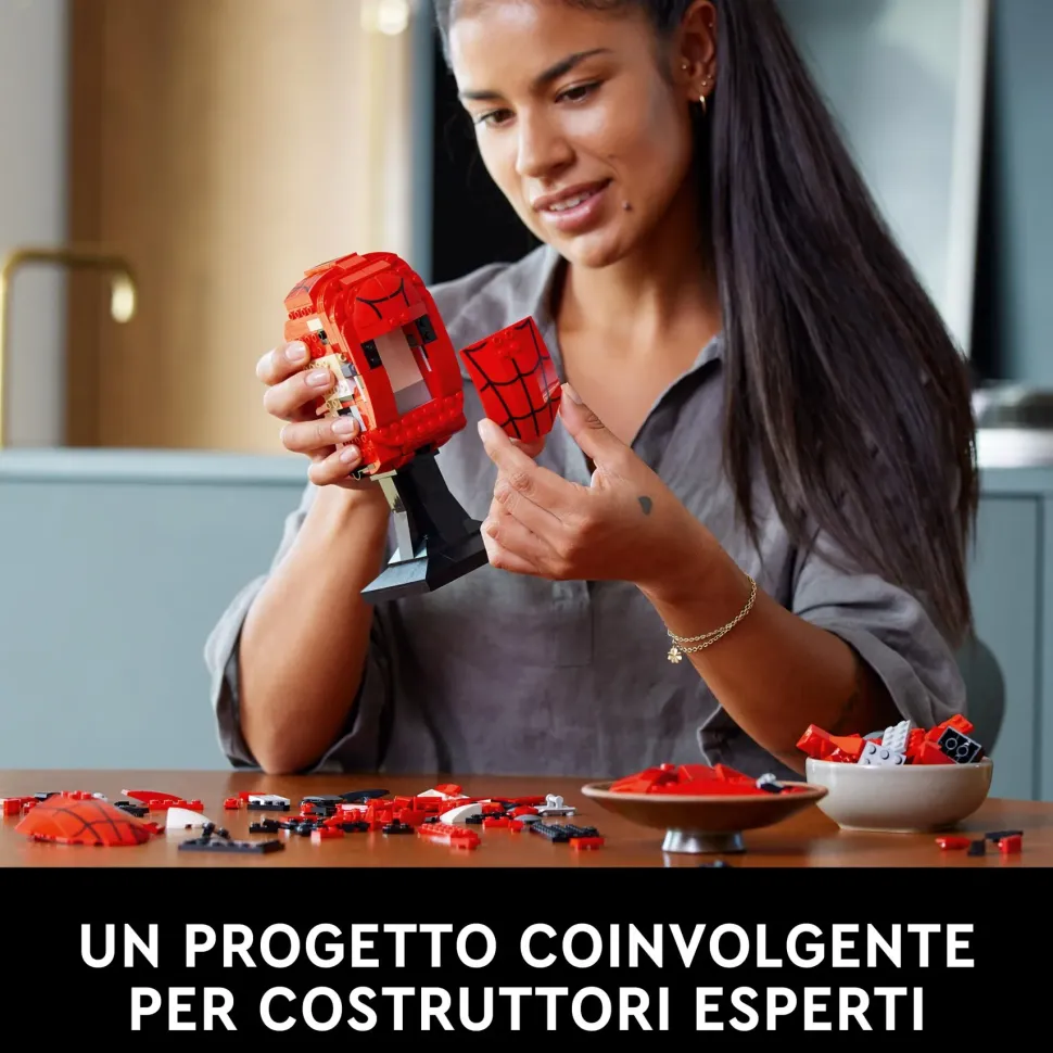 Lego Marvel 76285 Maschera Di Spider-Man, Modellino Da Costruire Del Supereroe, Regalo Per Adulti, Uomo, Donna, Papa E Mamma