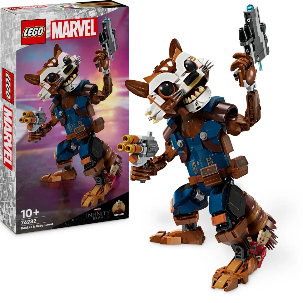 Lego Marvel 76282 Rocket E Baby Groot, Giochi Per Bambini Di 10+ Anni Con Action Figure Snodabile E Minifigure Del Supereroe