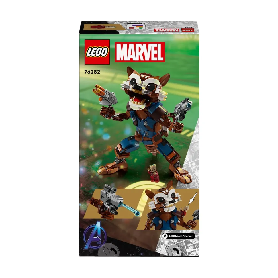 Lego Marvel 76282 Rocket E Baby Groot, Giochi Per Bambini Di 10+ Anni Con Action Figure Snodabile E Minifigure Del Supereroe