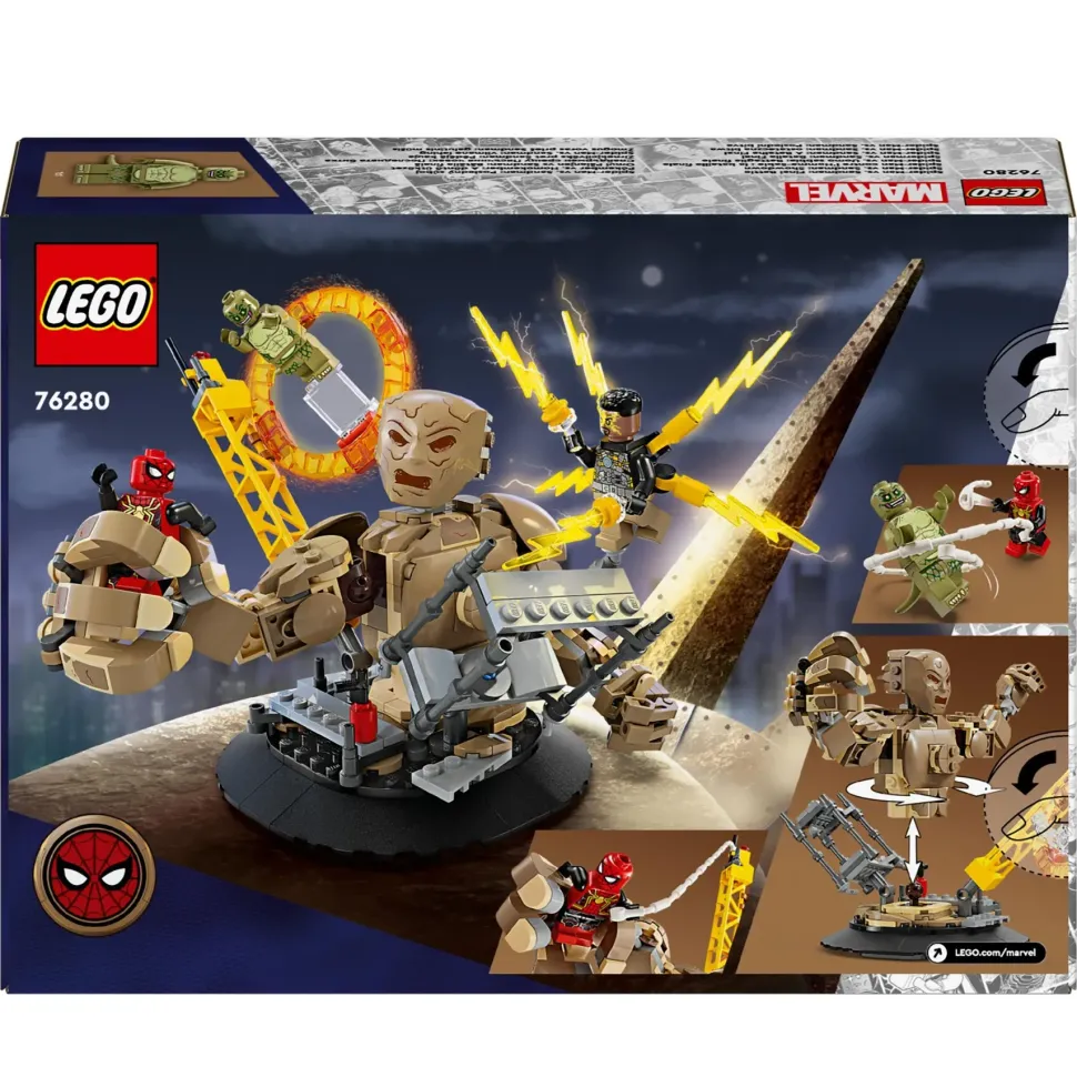 Lego Marvel 76280 Spider-Man Vs. Uomo Sabbia: Battaglia Finale Con Minifigure Dei Cattivi, Gioco Per Bambini 10+, Idea Regalo
