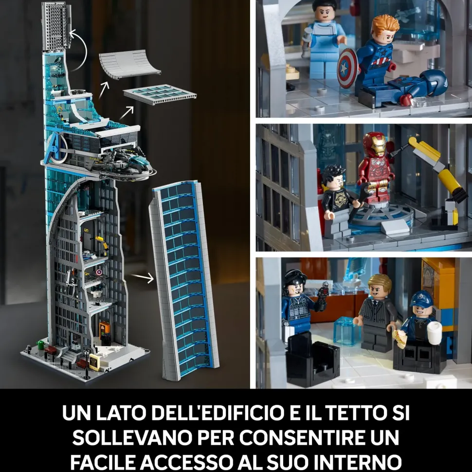 Lego Marvel 76269 Torre Degli Avengers, Kit Modellismo Per Adulti Con Modellino Di Aereo E 31 Minifigure, Regalo Uomo O Donna