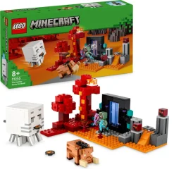 Lego Minecraft 21255 Agguato Nel Portale Del Nether, Gioco Per Bambini Di 8+ Anni, Set Con Scene Di Battaglia E Personaggi