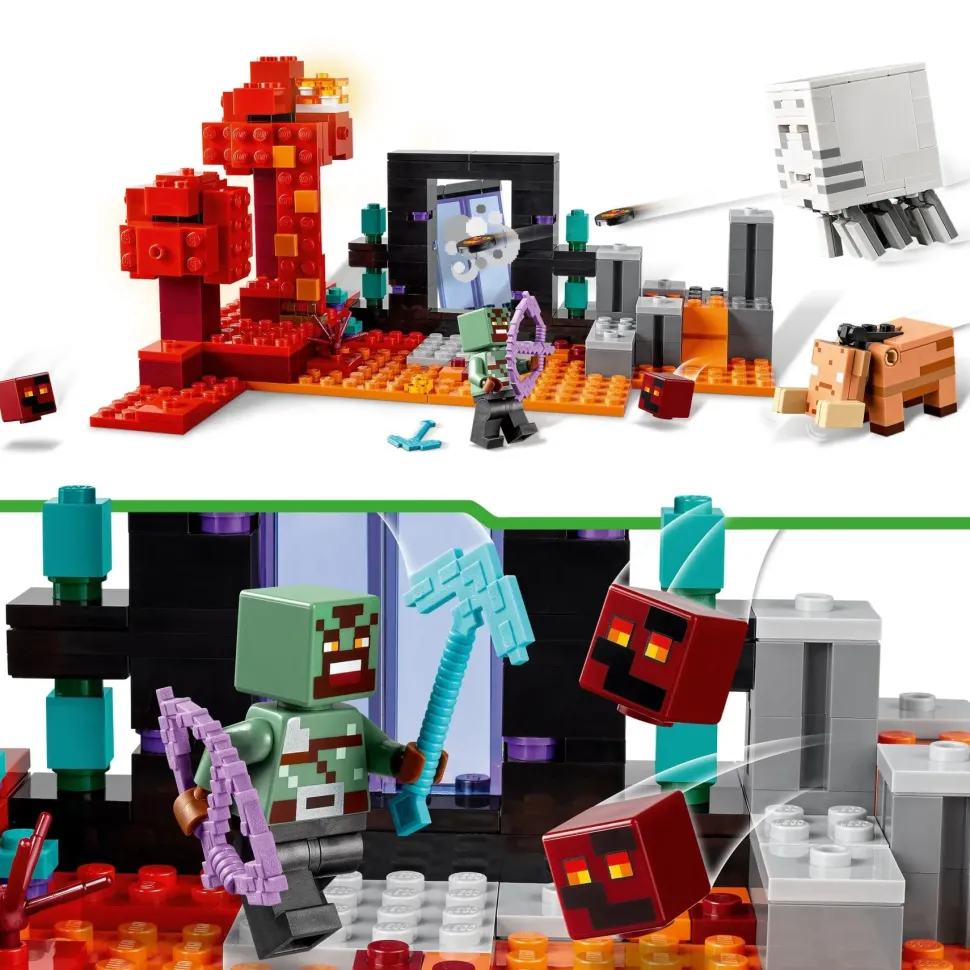 Lego Minecraft 21255 Agguato Nel Portale Del Nether, Gioco Per Bambini Di 8+ Anni, Set Con Scene Di Battaglia E Personaggi