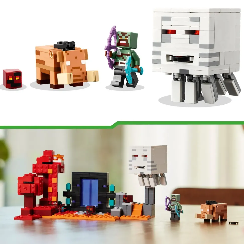 Lego Minecraft 21255 Agguato Nel Portale Del Nether, Gioco Per Bambini Di 8+ Anni, Set Con Scene Di Battaglia E Personaggi
