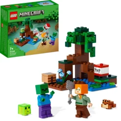 Lego Minecraft 21240 Avventura Nella Palude, Modellino Da Costruire Con Personaggi Di Alex E Zombie, Giochi Per Bambini