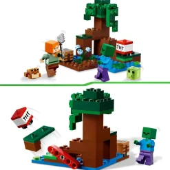 Lego Minecraft 21240 Avventura Nella Palude, Modellino Da Costruire Con Personaggi Di Alex E Zombie, Giochi Per Bambini
