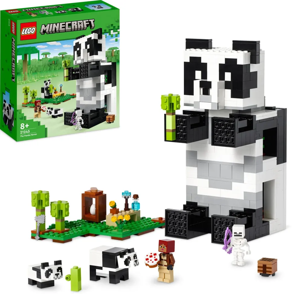 Lego Minecraft 21245 Il Rifugio Del Panda, Modellino Da Costruire Di Casa Giocattolo, Giochi Per Bambini, Idea Regalo