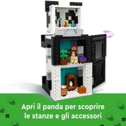 Lego Minecraft 21245 Il Rifugio Del Panda, Modellino Da Costruire Di Casa Giocattolo, Giochi Per Bambini, Idea Regalo