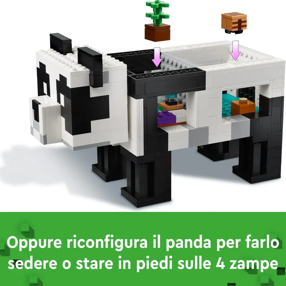 Lego Minecraft 21245 Il Rifugio Del Panda, Modellino Da Costruire Di Casa Giocattolo, Giochi Per Bambini, Idea Regalo
